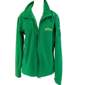 Columbia Oregon Ducks Fleece Jacket Men's XL Green Full Zip NCAA Football Coat
